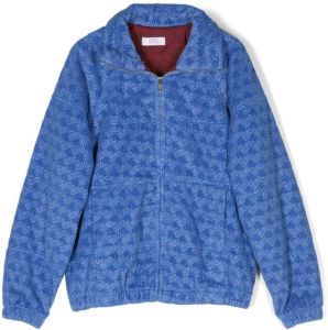 ERL KIDS monogram-print zip-up jacket Blauw