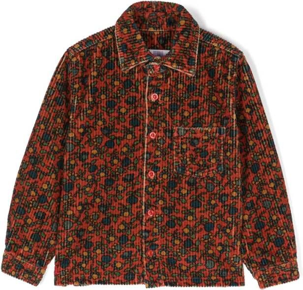 ERL KIDS Ribfluwelen shirt Rood