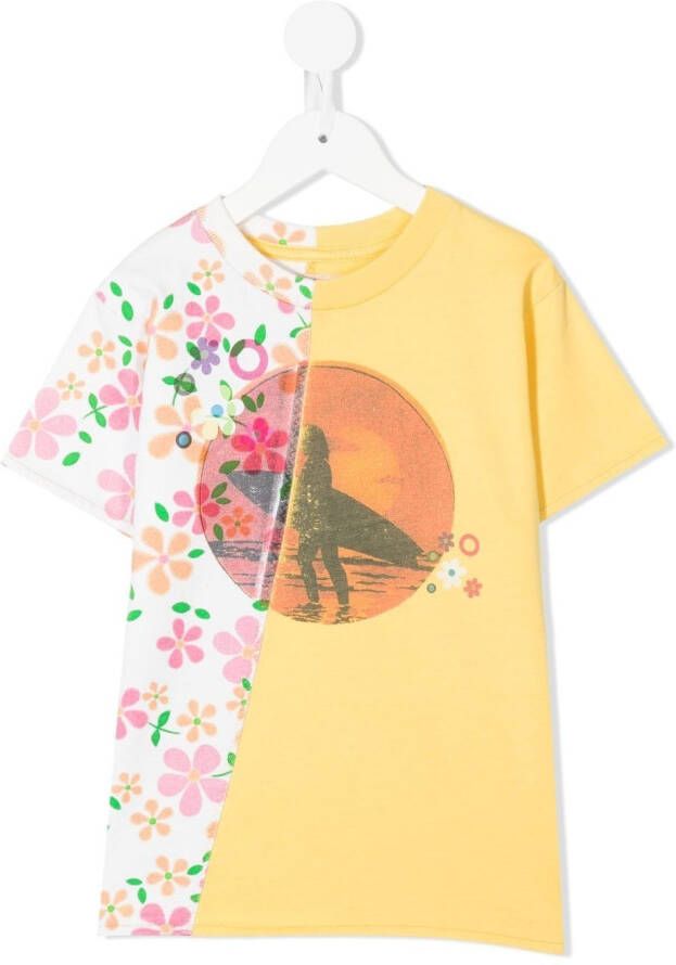 ERL KIDS T-shirt met bloe print Geel
