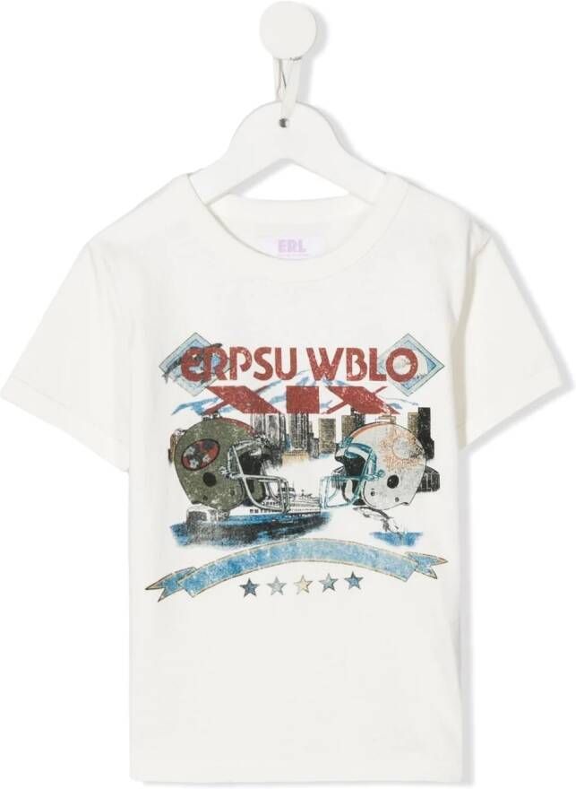 ERL KIDS T-shirt met grafische print Wit