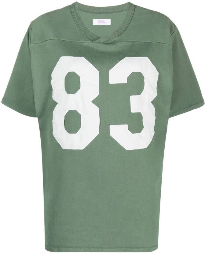 ERL number-print cotton T-shirt Groen