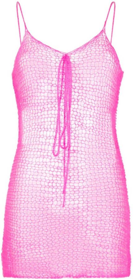 ERL Opengebreide mini-jurk Roze