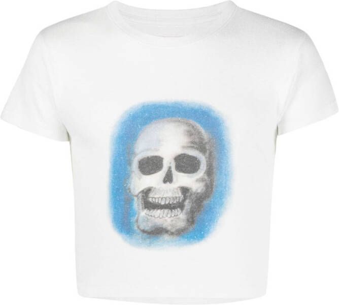 ERL T-shirt met doodskopprint Wit