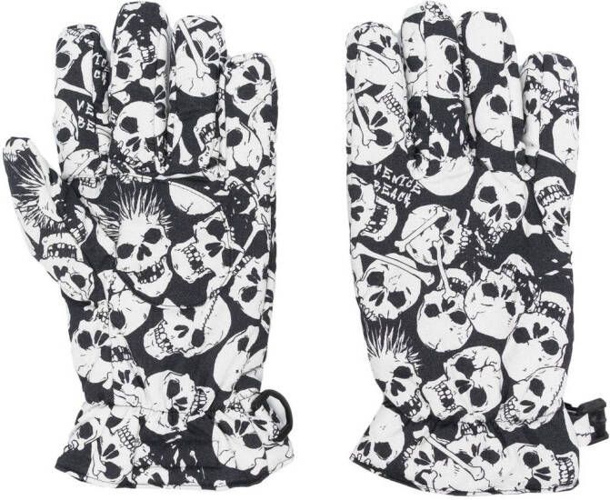 ERL Handschoenen met doodskopprint Zwart