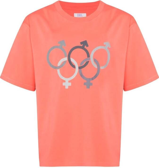 ERL T-shirt met grafische print Oranje