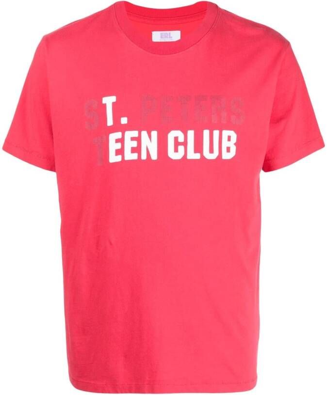 ERL T-shirt met tekst Rood