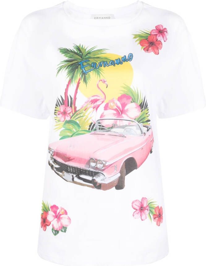 ERMANNO FIRENZE T-shirt met print Wit