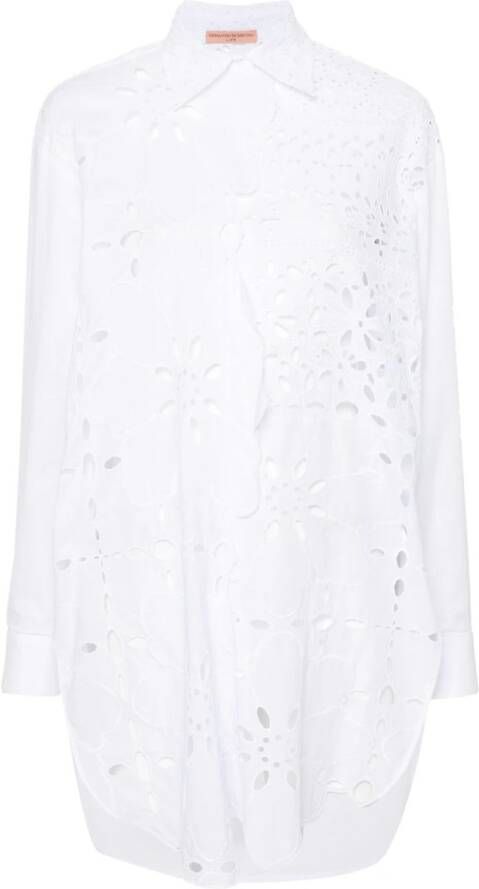 Ermanno Scervino Broderie anglaise katoenen shirt Wit