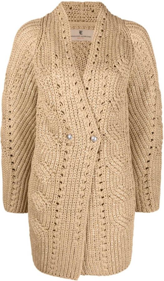 Ermanno Scervino Kabelgebreid vest Beige