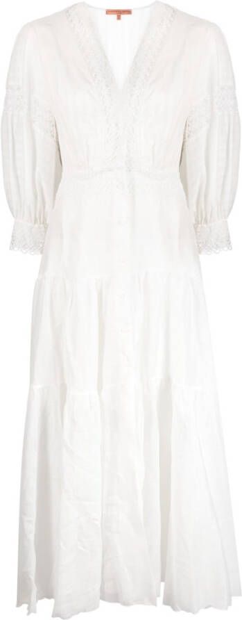 Ermanno Scervino Maxi-jurk met V-hals Wit