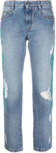 Ermanno Scervino Jeans met geborduurd kant Blauw