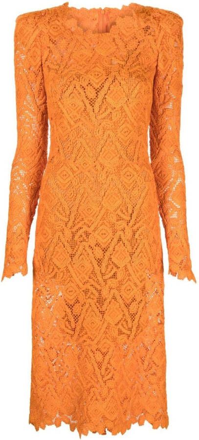 Ermanno Scervino Kanten jurk Oranje