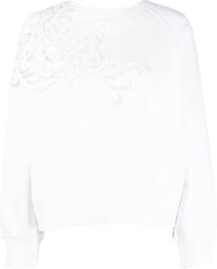 Ermanno Scervino Sweater met detail van kant Wit