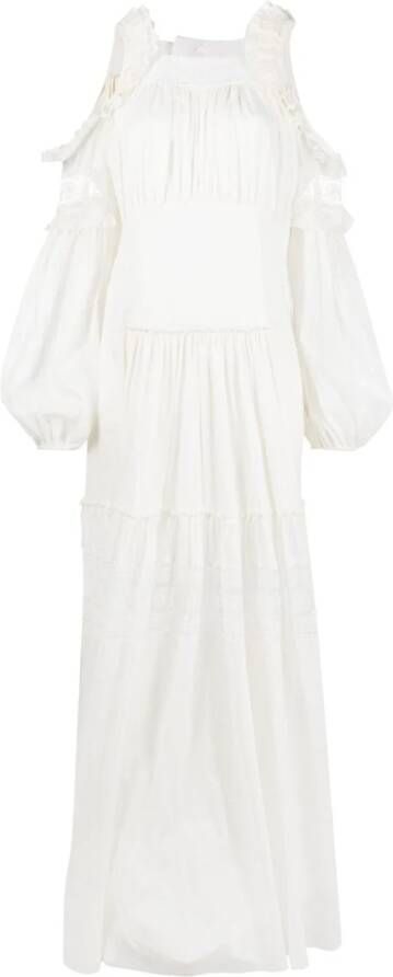 Ermanno Scervino Maxi-jurk met kant Wit