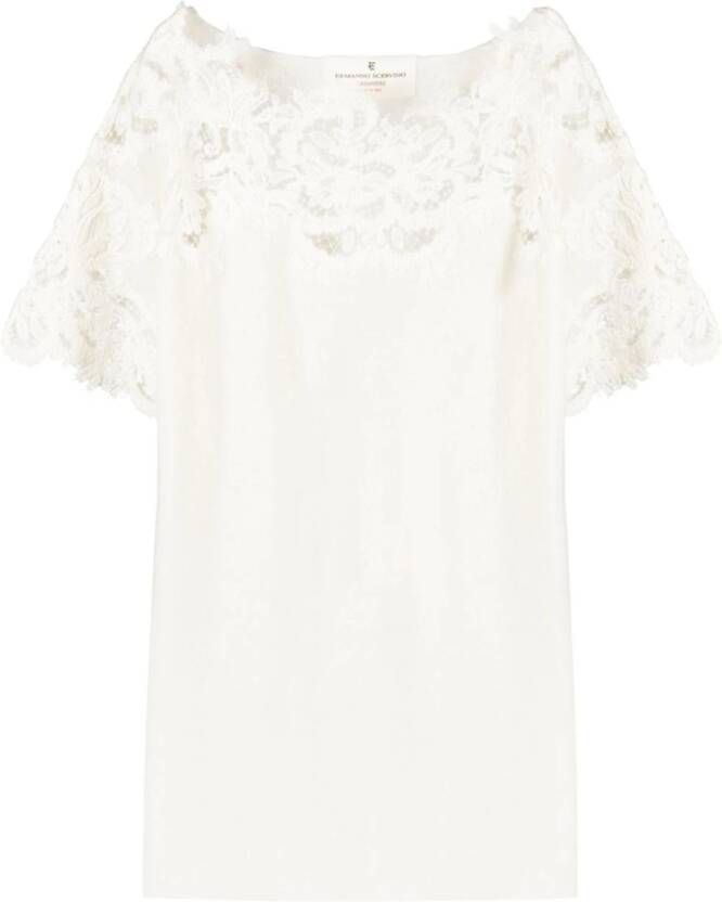 Ermanno Scervino Top met kanten vlak Wit