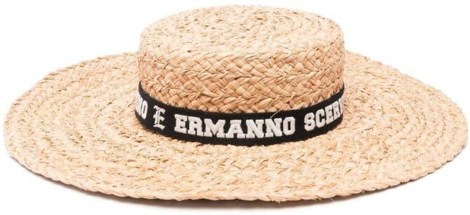 Ermanno Scervino Hoed met logoprint Beige