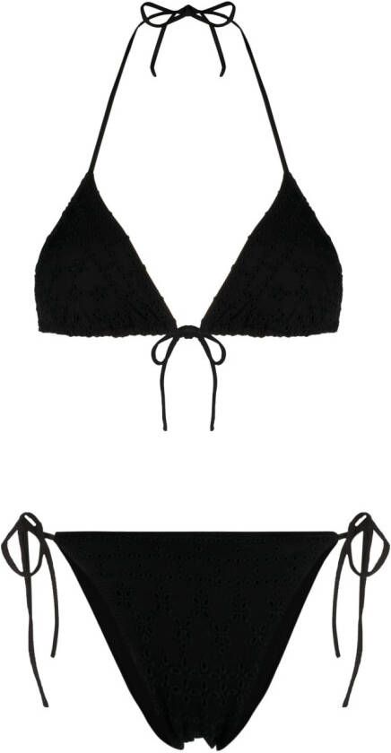 Ermanno Scervino Bikini met macramé detail Zwart