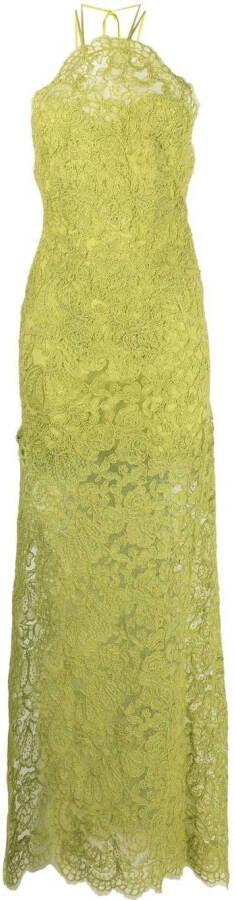 Ermanno Scervino Maxi-jurk met kanten detail Groen