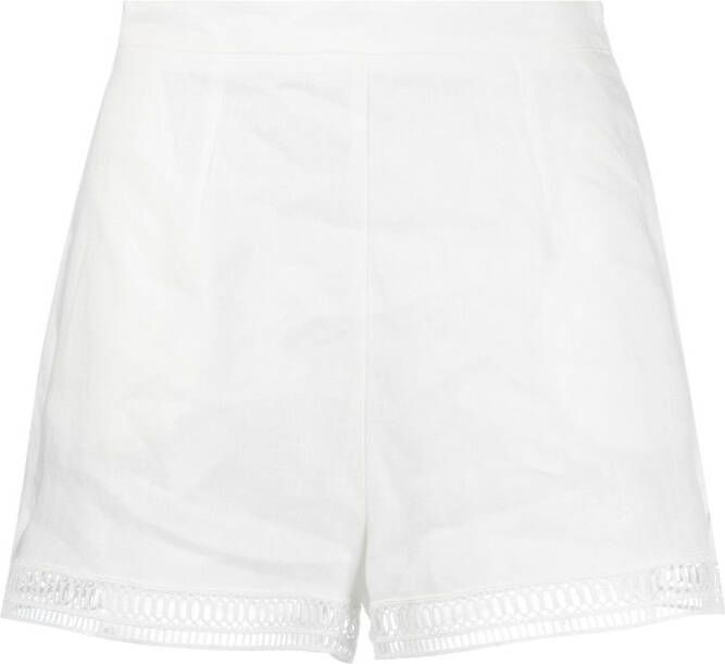 Ermanno Scervino mid-rise linen mini shorts Wit