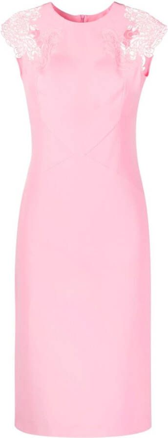 Ermanno Scervino Midi-jurk met kant Roze