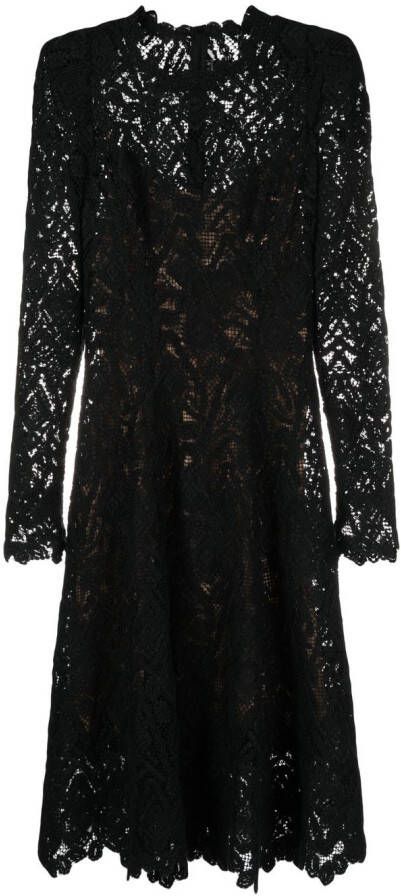 Ermanno Scervino Midi-jurk met lange mouwen Zwart
