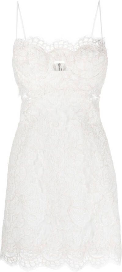 Ermanno Scervino Mini-jurk met bloemenkant Wit