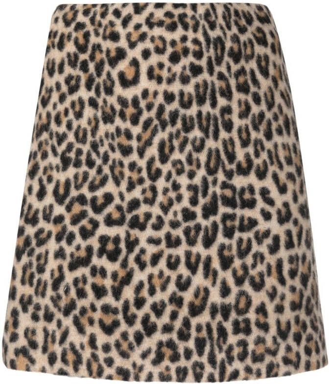 Ermanno Scervino Mini-rok met luipaardprint Beige