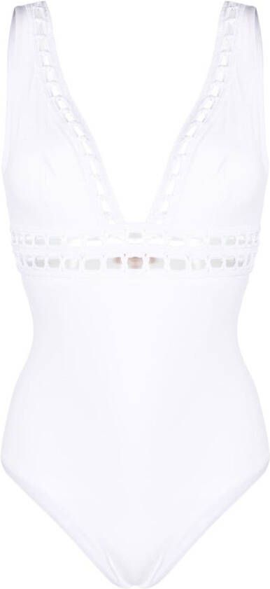 Ermanno Scervino Badpak met V-hals Wit