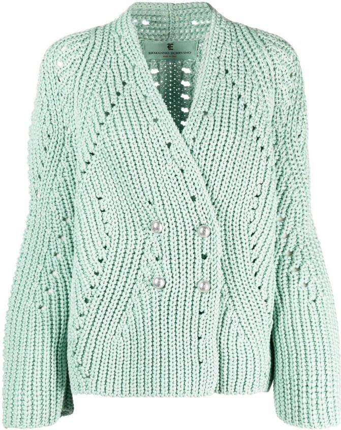 Ermanno Scervino Opengebreid vest Groen