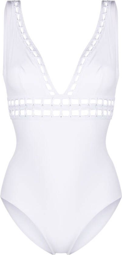 Ermanno Scervino Badpak met watervalhals Wit