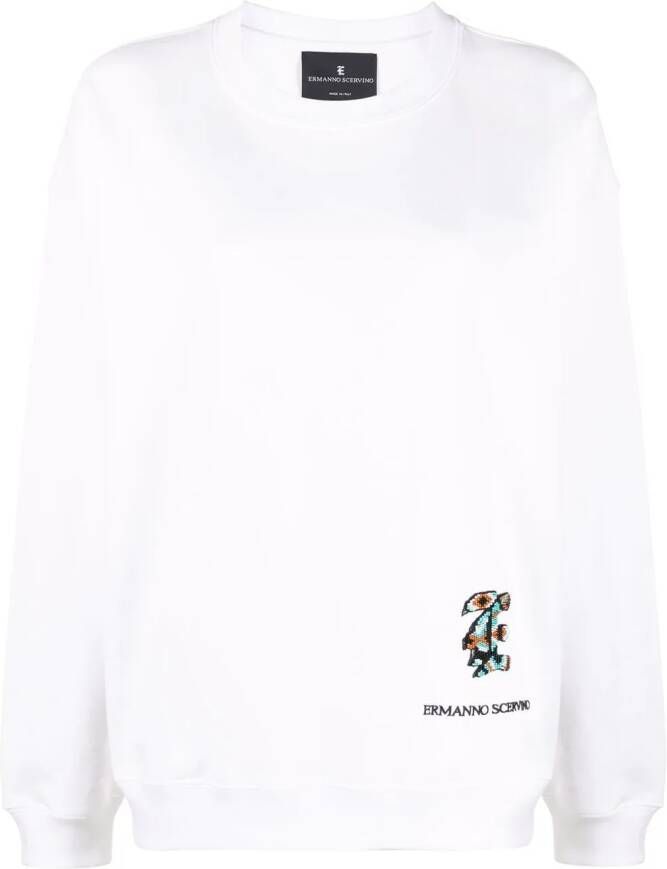 Ermanno Scervino Sweater met logopatch Wit