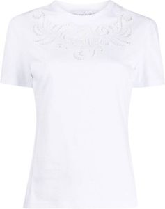 Ermanno Scervino T-shirt met geperforeerd detail Wit