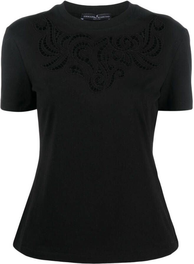 Ermanno Scervino T-shirt met opengewerkte details Zwart