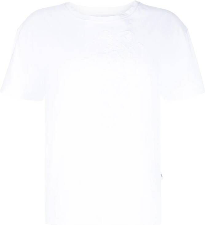 Ermanno Scervino T-shirt met tijgerprint 10601 BRIGHT WHITE
