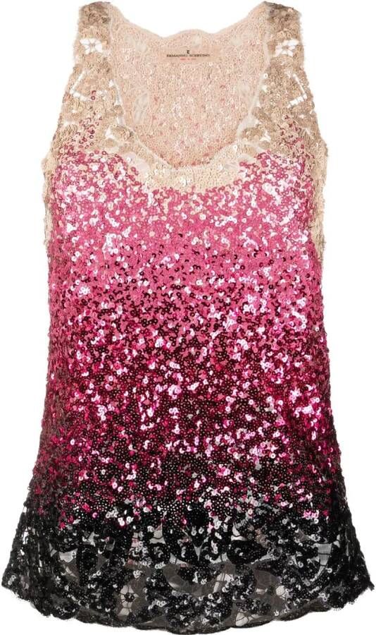 Ermanno Scervino Tanktop verfraaid met pailletten Beige