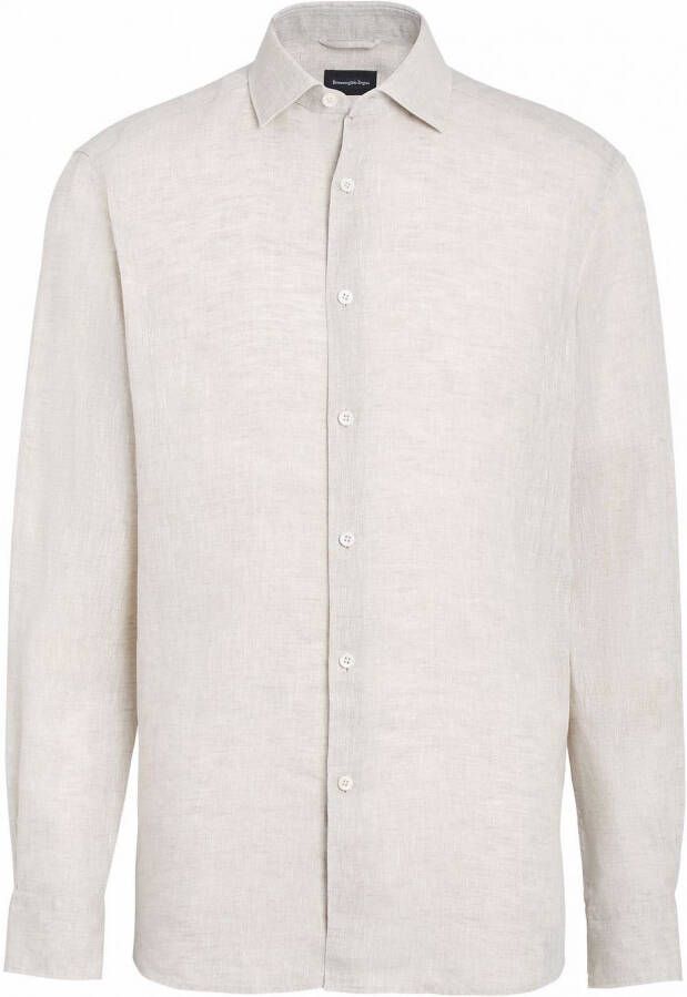 Zegna Linnen overhemd Bruin