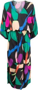 Essentiel Antwerp Midi-jurk met abstracte print Zwart
