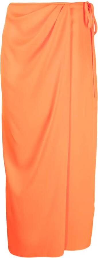 Essentiel Antwerp Midi-rok met striksluiting Oranje