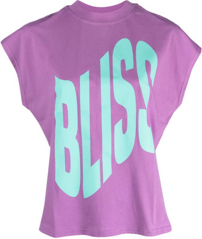 Essentiel Antwerp T-shirt met tekst Paars