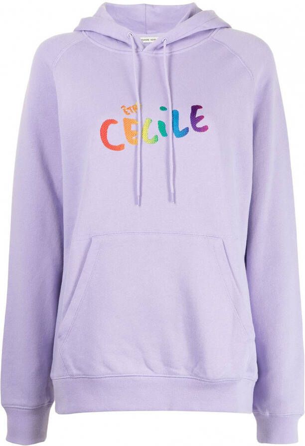 Être Cécile Hoodie met logoprint Paars