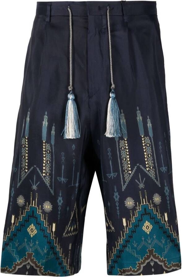 ETRO Bermuda shorts met geometrische print Blauw