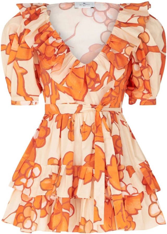 ETRO Mini-jurk met bloemenprint Oranje