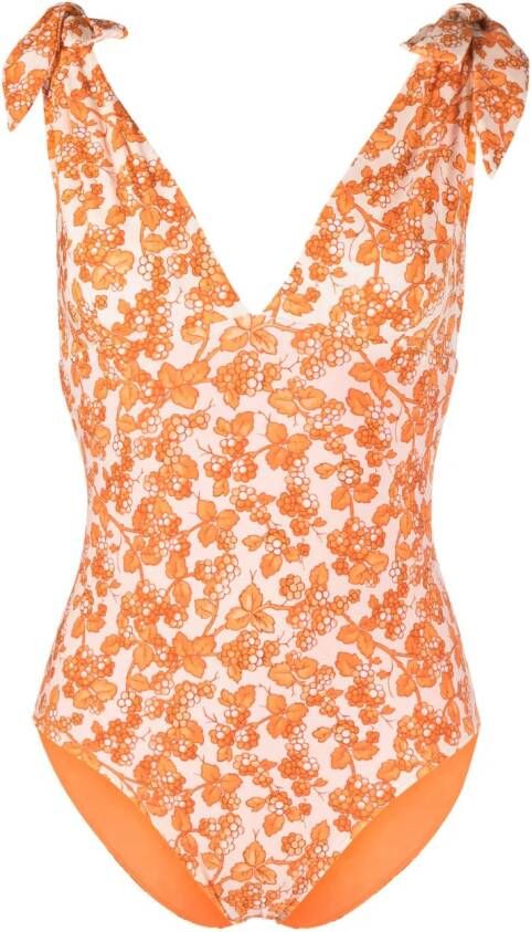 ETRO Berry-print swimsuit Oranje