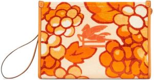 ETRO Berry-print velvet pouch Oranje