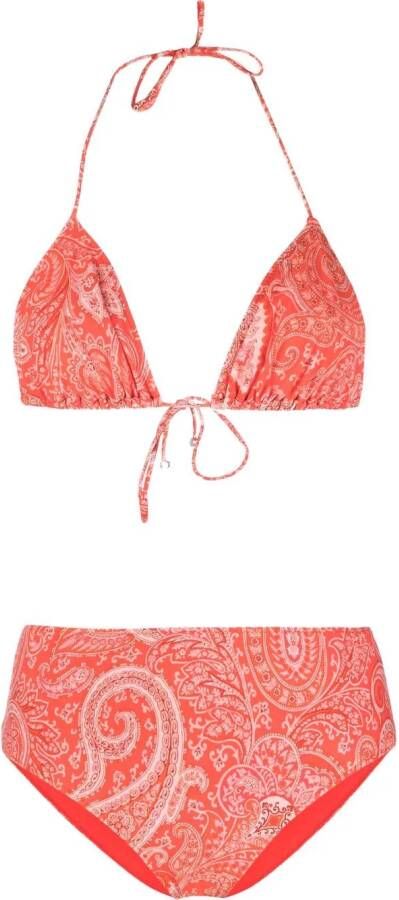 ETRO Bikini met paisley-print Oranje