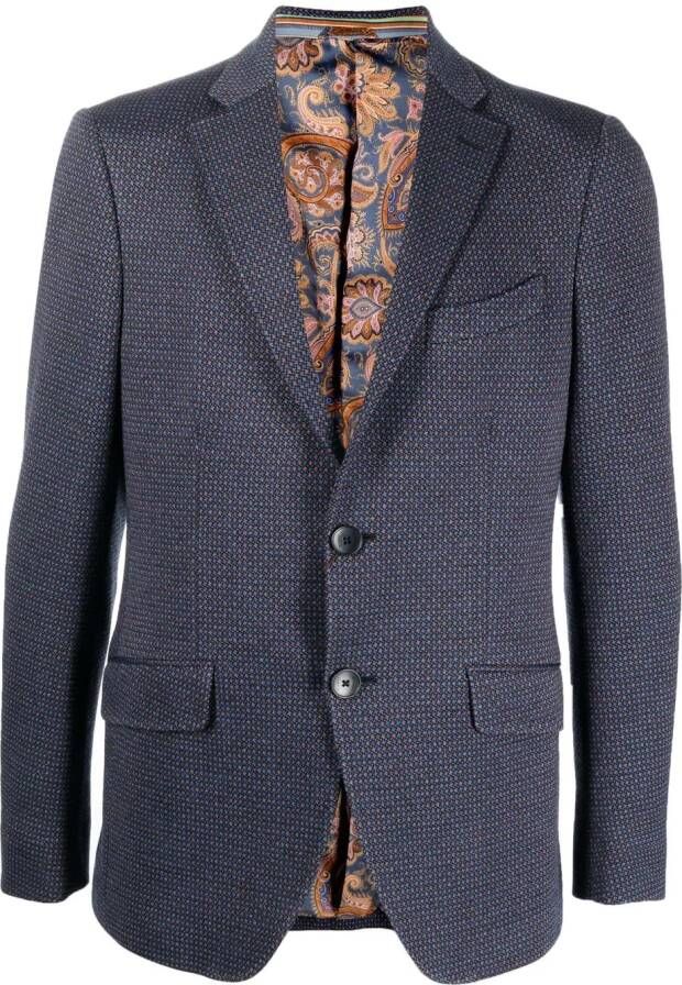 ETRO Blazer met enkele rij knopen Blauw