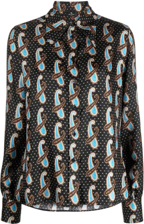 ETRO Blouse met paisley-print Zwart