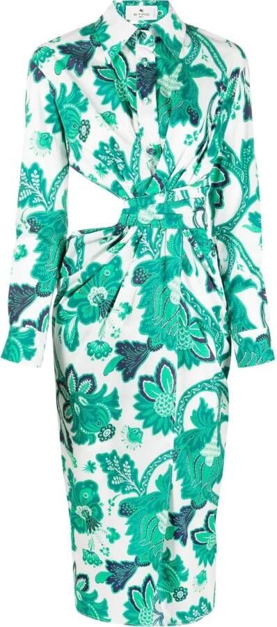 ETRO Blousejurk met bloemenprint Groen