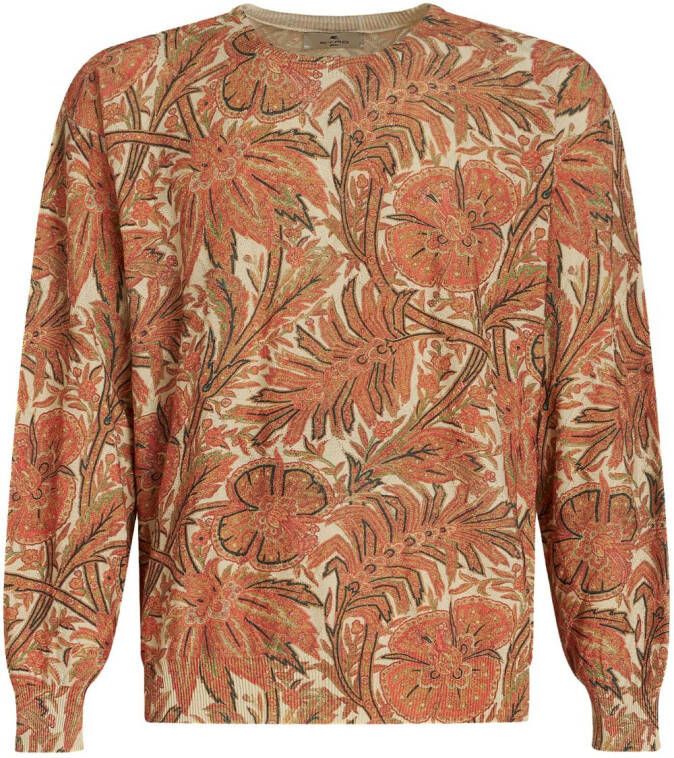 ETRO Sweater met botanische print Oranje