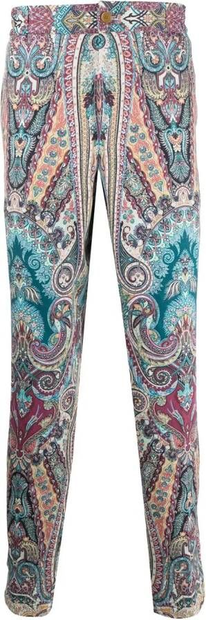 ETRO Broek met paisley-print Blauw